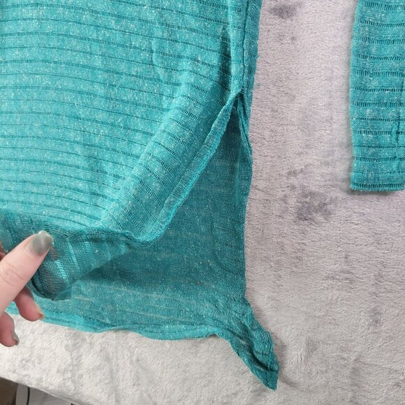 Wet Seal Womens Sheer Knit Tunic Top XL Green‎ Striped Lightweight Layering Y2K - Picture 4 of 10